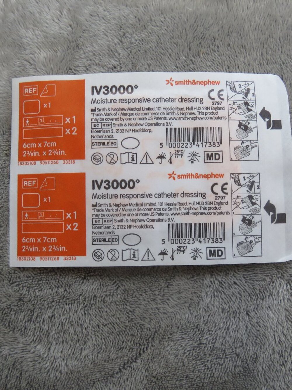 Lot of 26 Smith & Nephew IV3000 Dressings 2 3/8" x 2 3/4" Expire 4/1/27